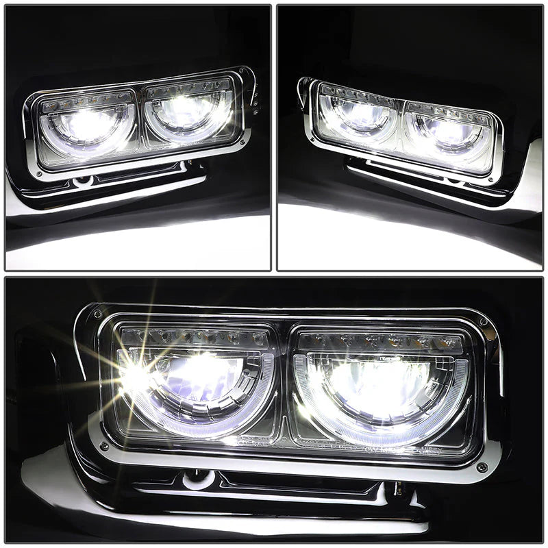 LED DRL Halo Headlights 81-88 Peterbilt 359, 87-07 379, 08-21 389