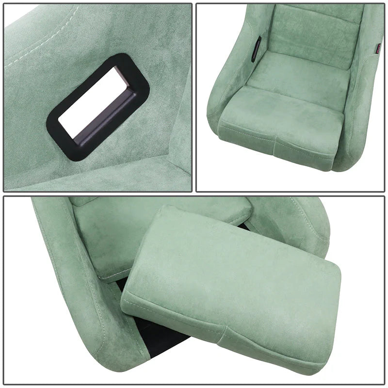 Vegan Micro Fiber Fixed Back Racing Bucket Seat Universal