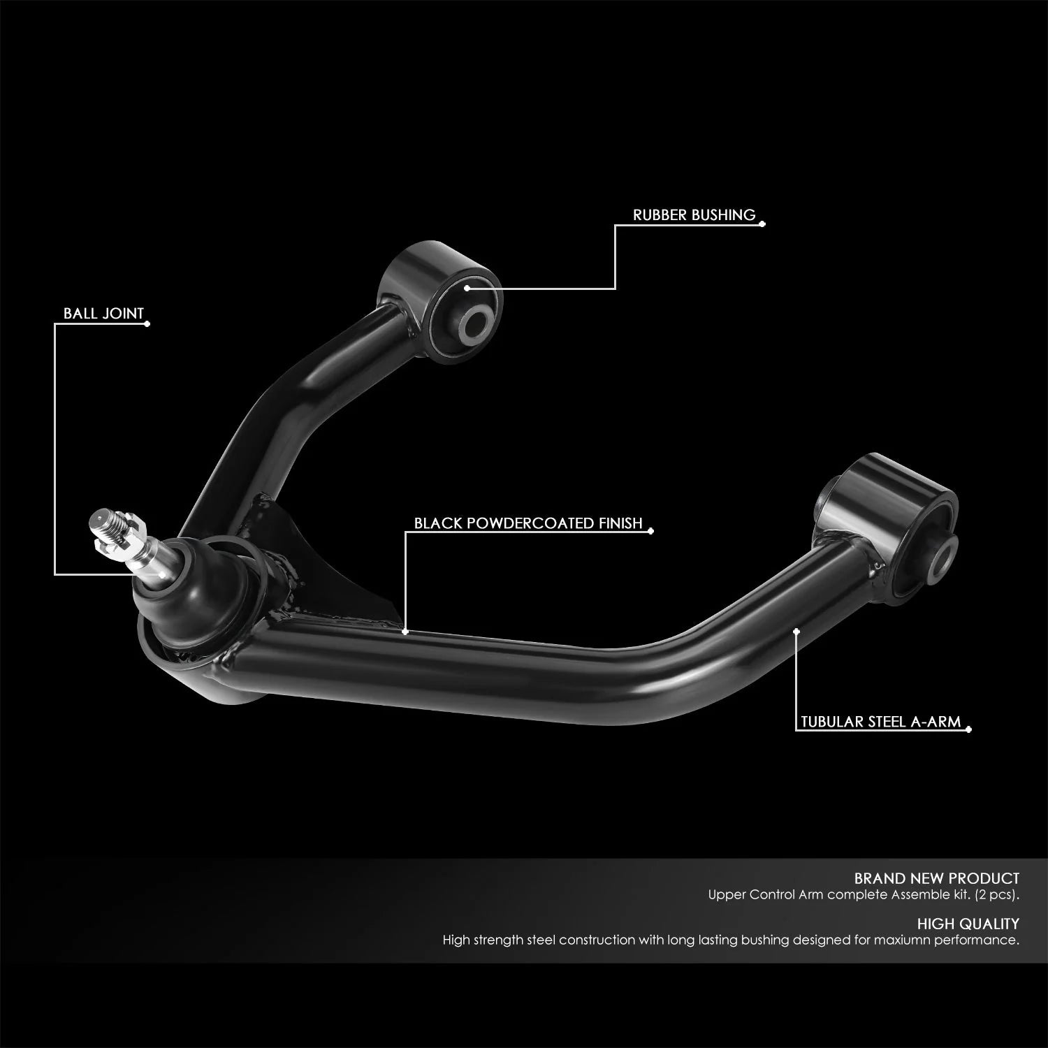 15-22 Chevrolet Colorado GMC Canyon 2-4 in. Lifted Front Upper Control Arms (Black)