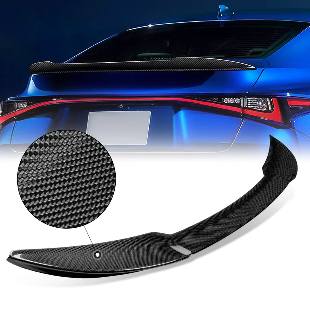 F-Style Carbon Fiber Rear Trunk Lid Spoiler 21-23 Lexus IS300 IS350 IS500 Sedan