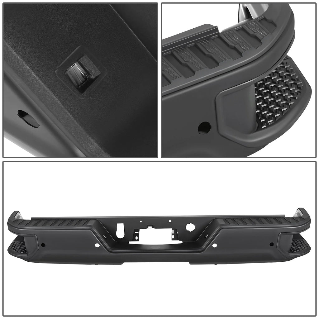 Rear Step Bumper w/License Plate Lights 19-23 Chevy/GMC Silverado Sierra 1500