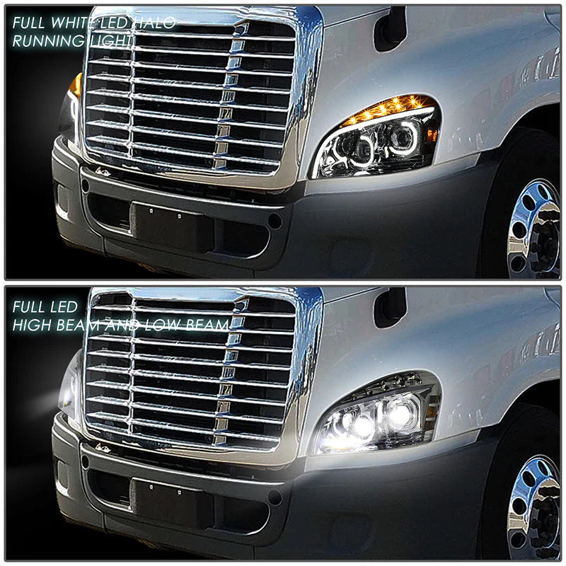 LED DRL Sequential Projector Headlights 08-17 Freightliner Cascadia