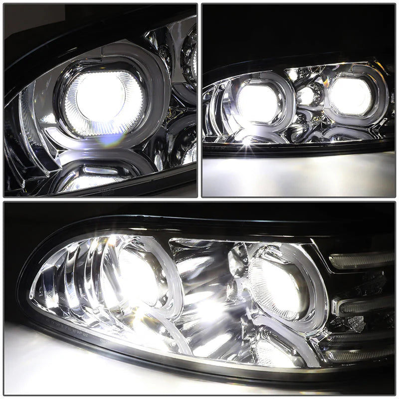 LED DRL Halo Projector Headlights 10-20 Peterbilt 337 348