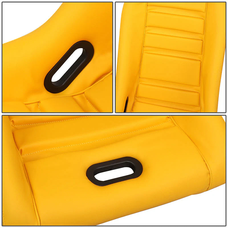 Vegan Leather Racing Bucket Seat Universal