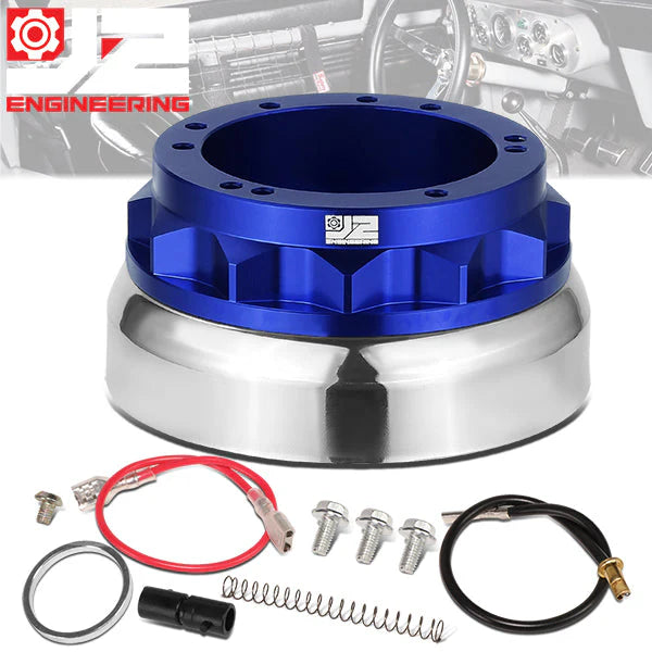 65-69 Ford Mustang 67-74 Bronco Aluminum Steering Wheel Hub Adapter - Blue