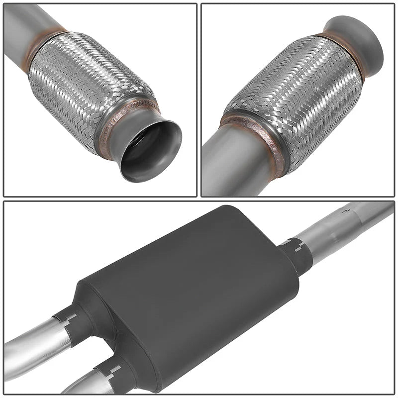 Cat-Back Exhaust w/3.5 in. OD Stainless Steel Muffler Tip 14-19 Chevy Silverado GMC Sierra 1500 LD Limited 4.3L 5.3L