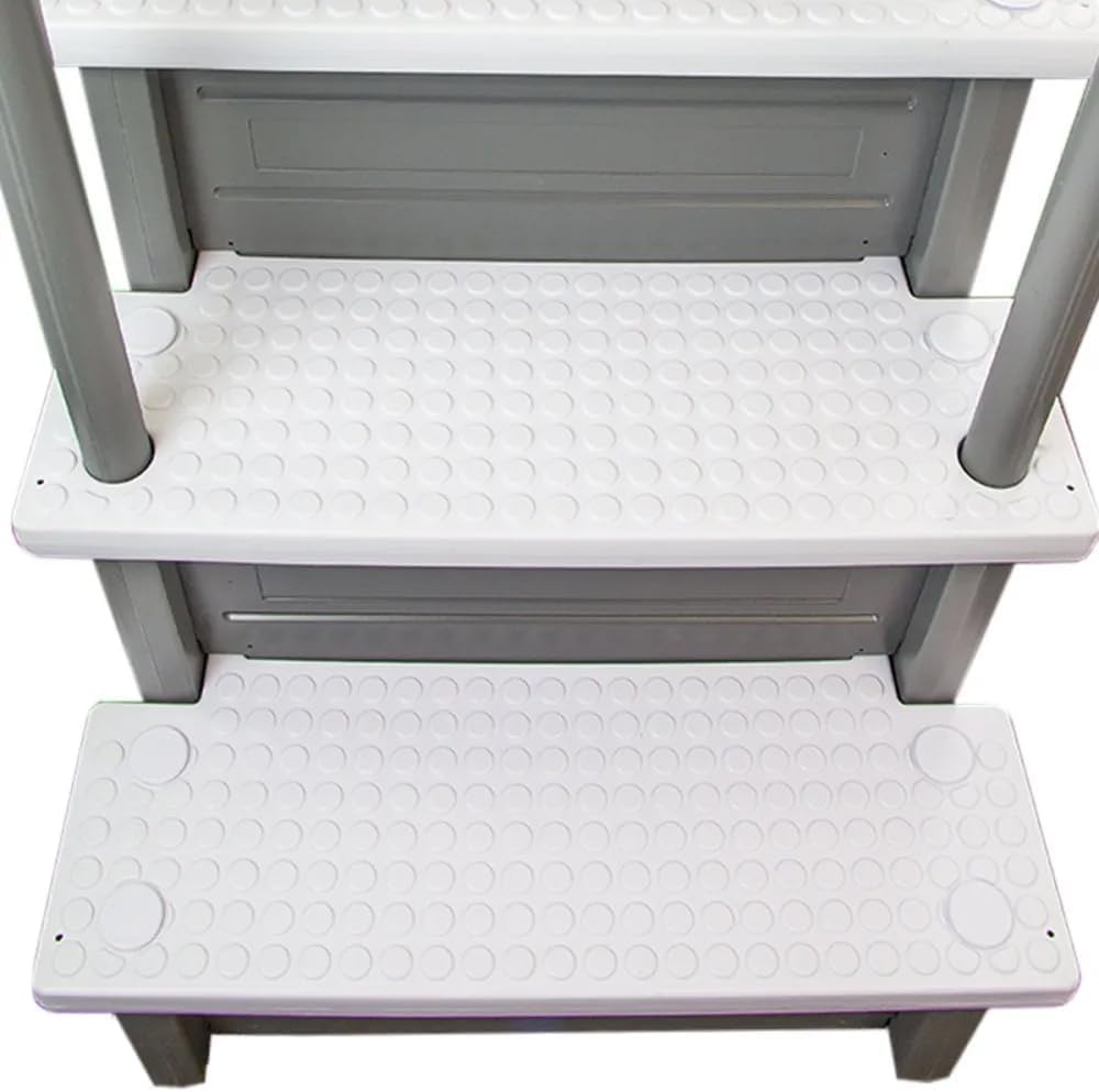 2026 Select Anti-Slip in-Pool Steps | Gray | for Above Ground Swimming Pools | Can Mount to Decks 48′′ to 54′′ H | Safety Stairs Capacity Up to 300 lbs