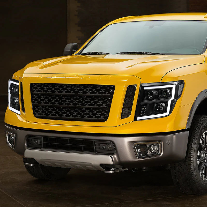 LED DRL Projector Headlights 16-22 Nissan Titan XD