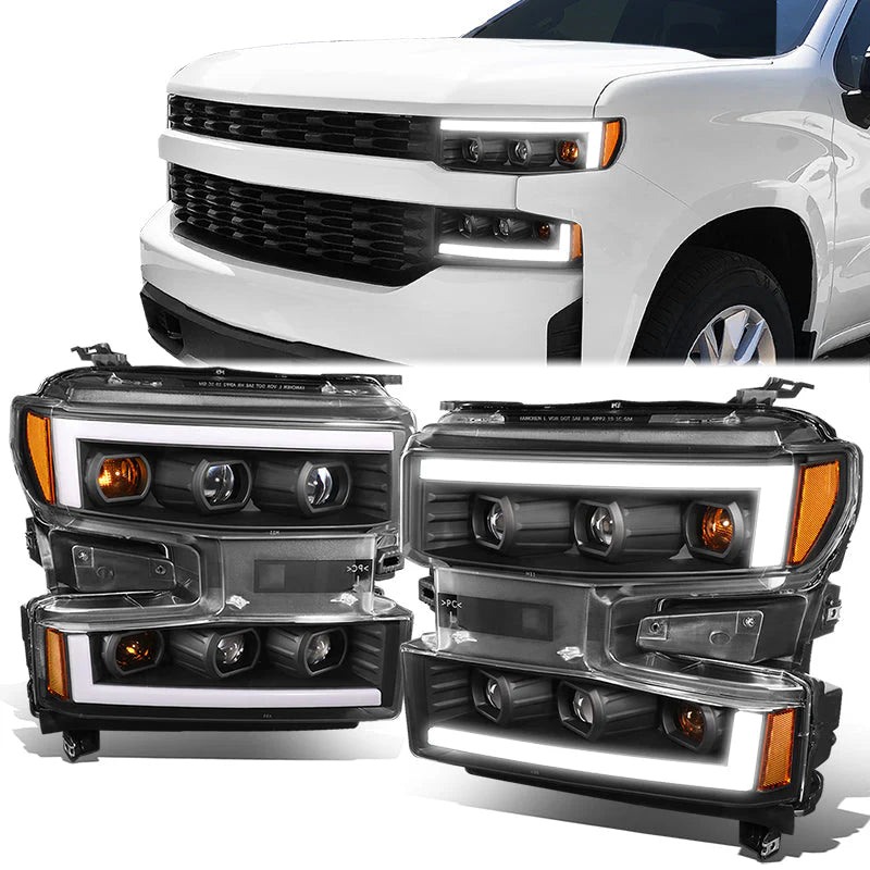 LED DRL Projector Headlights 19-21 Chevy Silverado 1500