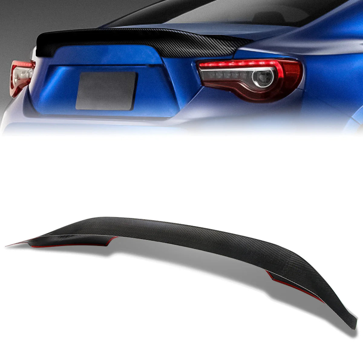 TRD Style Carbon Fiber Rear Trunk Lid Spoiler 13-20 Subaru BRZ, 13-14 Scion FR-S, 17-20 Toyota 86