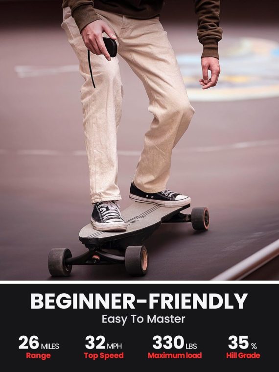 2026 Electric Skateboard – 32 MPH, 26 Mile Range, Dual 1000W Motors, Longboard for Adults & Teens, 6-Month Warranty
