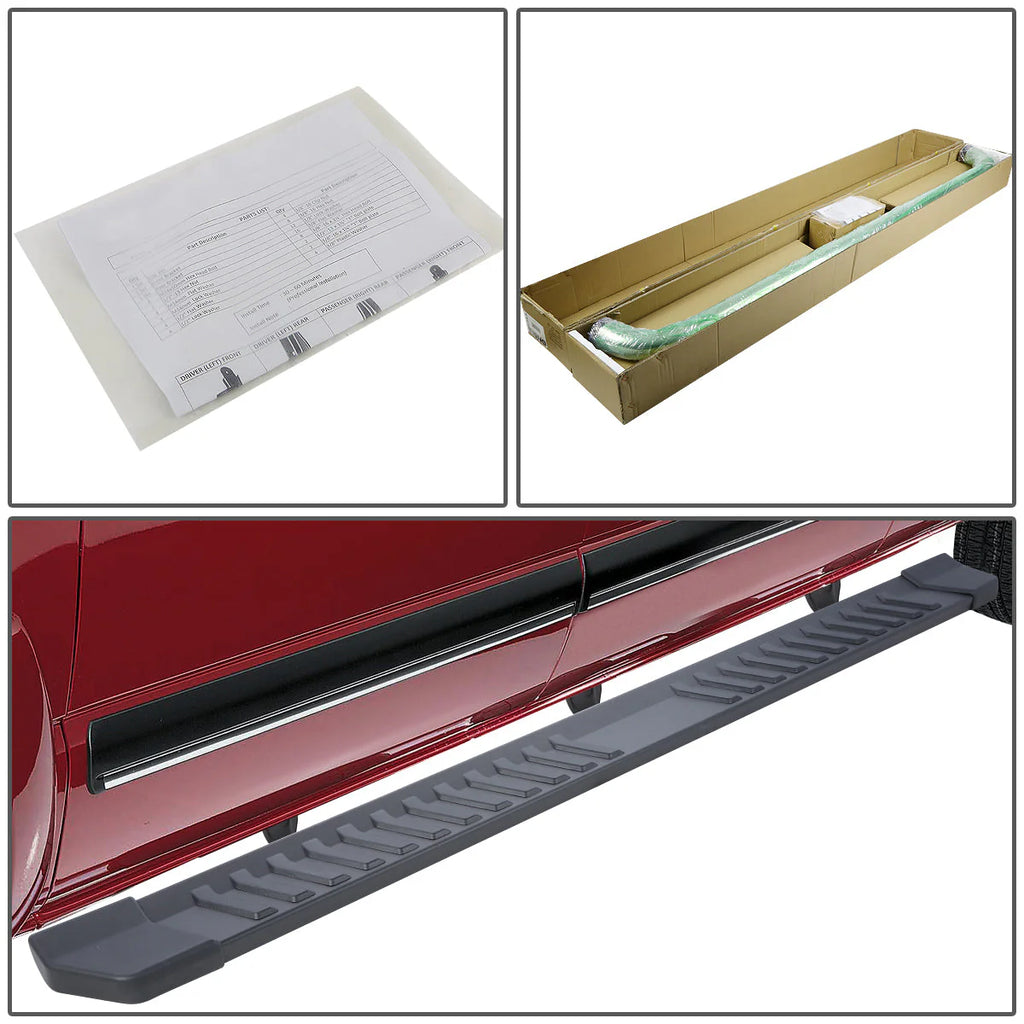 6 in. Wide Flat Step Running Boards 04-14 Ford F150 Crew Cab
