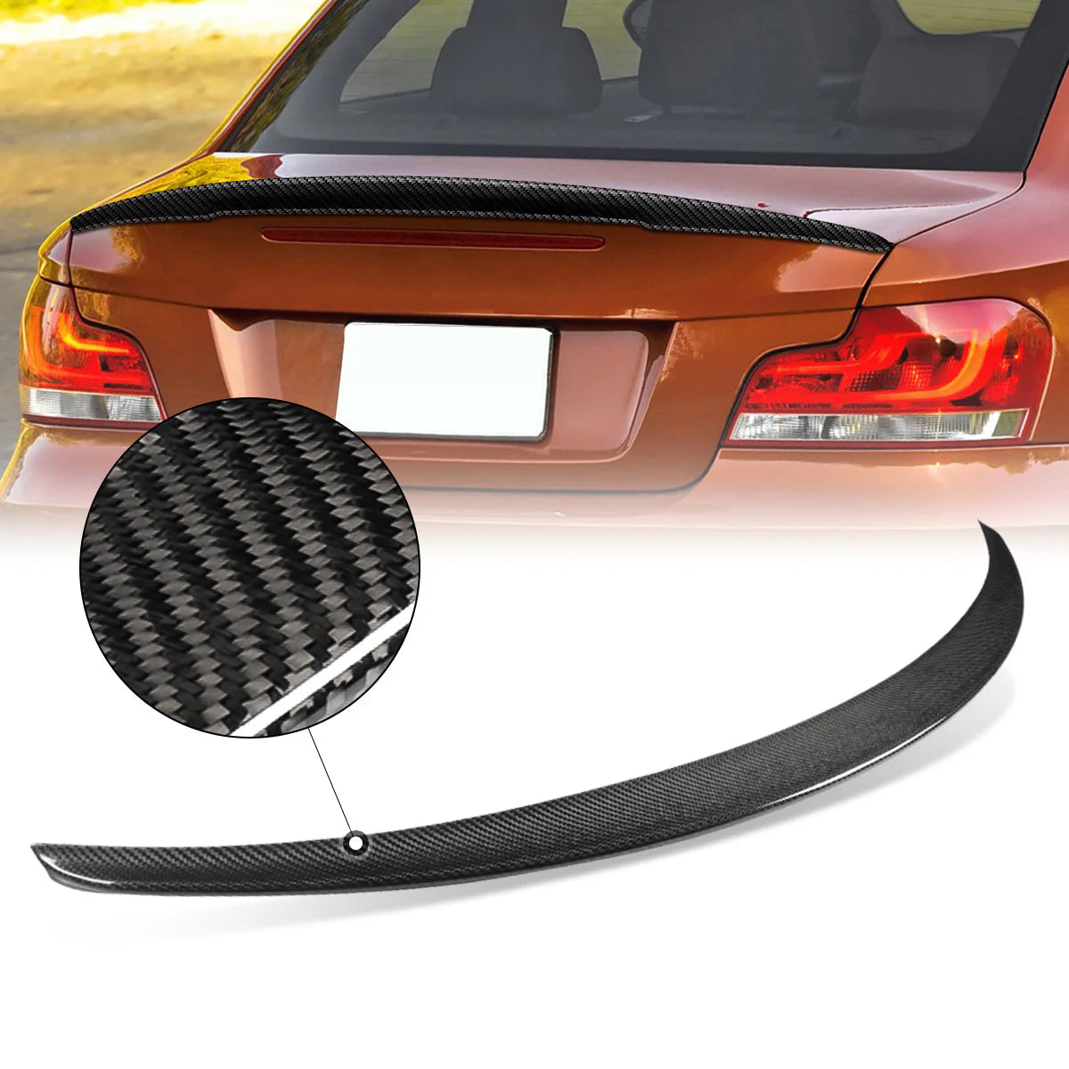 P-Style Duck Bill Carbon Fiber Rear Trunk Lid Spoiler 08-13 BMW 125i 128i 135i 1 Series M