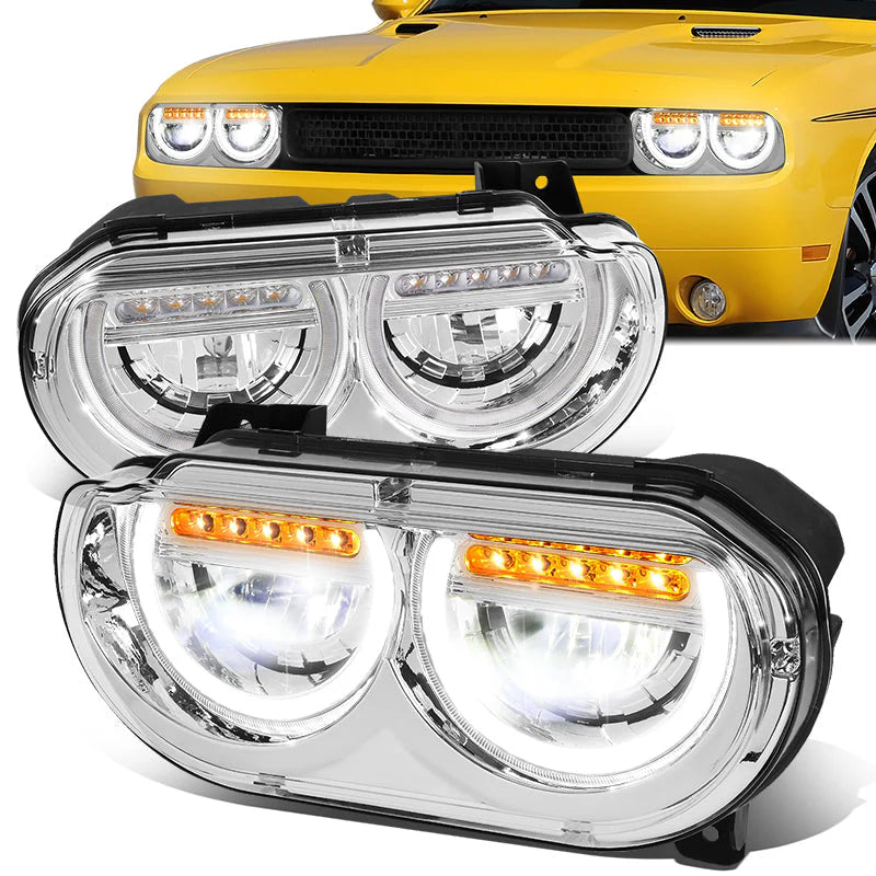 LED DRL Halo Headlights 08-14 Dodge Challenger