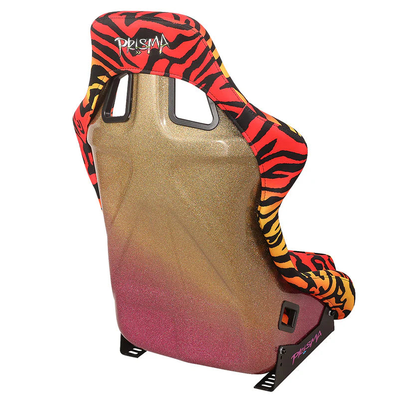 Tiger Orange Vegan Satin Racing Seats w/Mount Bracket Universal