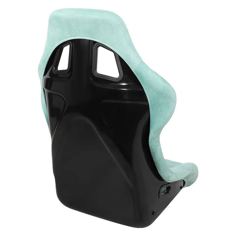 2Pcs Lake Blue Microfiber Suede Medium Racing Bucket Seats w/ Mount Brackets & Sliders Universal