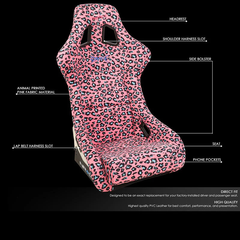 Vegan Micro Fiber Fixed Back Racing Bucket Seat Universal