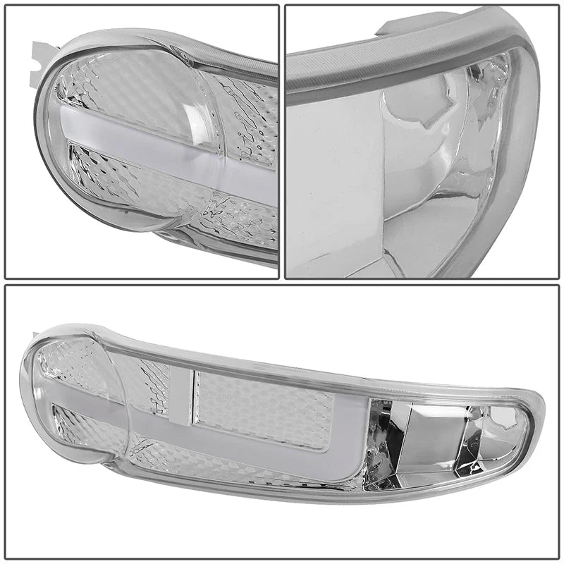 LED DRL Switchback Headlights 01-06 GMC Sierra 1500 Yukon Denali
