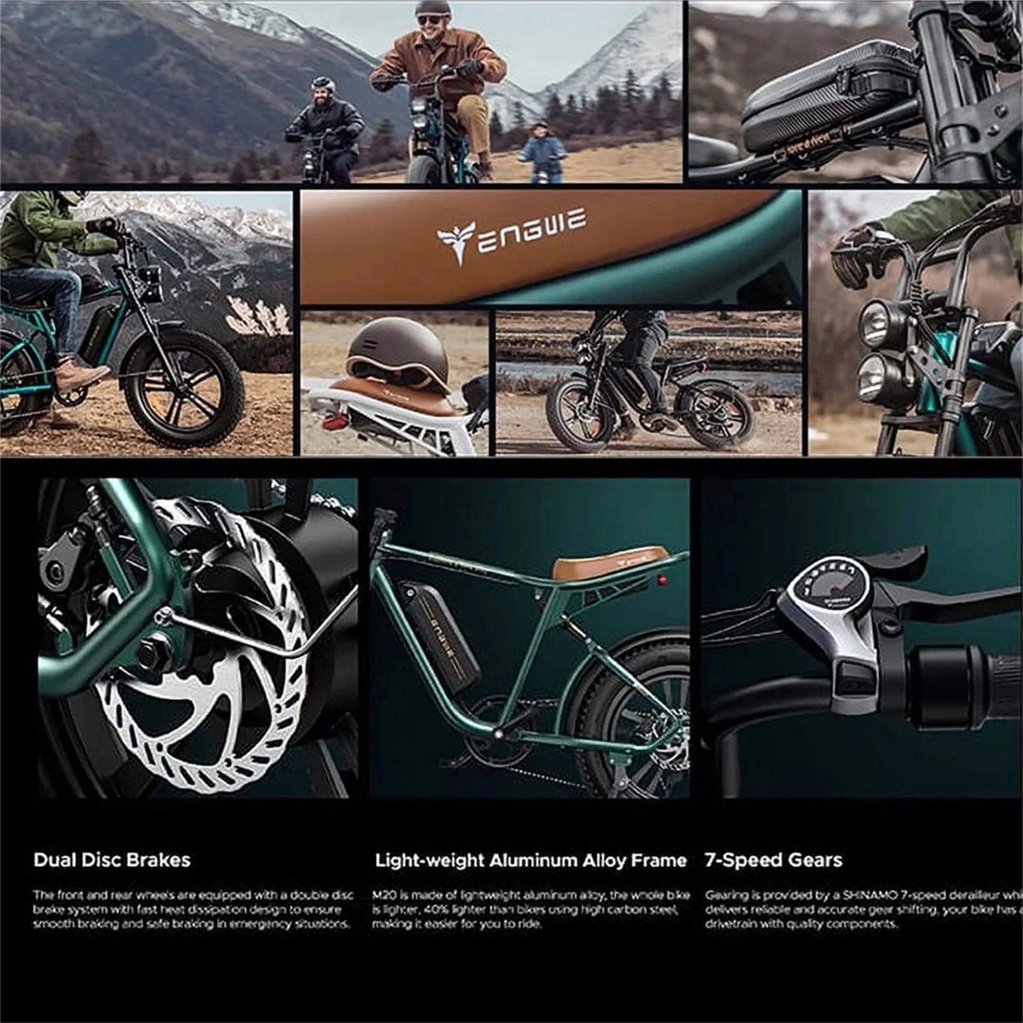 2026 AKEZ Electric Bike for Adults - 1000W 28mph Moped Ebike with 48V 13A Removable Battery, Up to 94 Miles All Terrain Off Road E-Bike with 20*4.0" Fat Tire,Full Suspension,7-Speed UL Certified