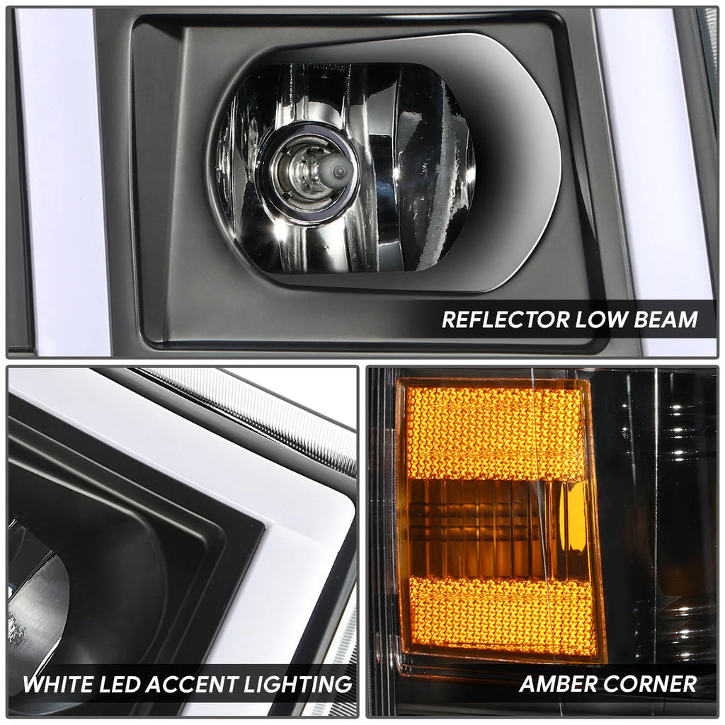 LED DRL Headlights 07-13 Chevy 1500 2500HD 3500