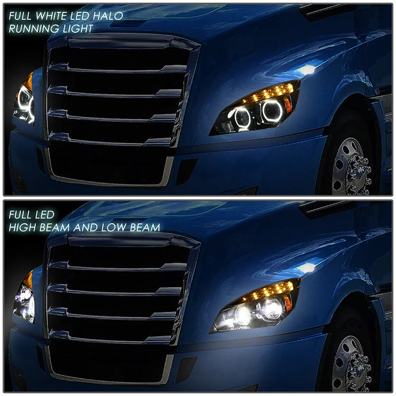 LED DRL Halo Projector Headlights 18-21 Freightliner Cascadia