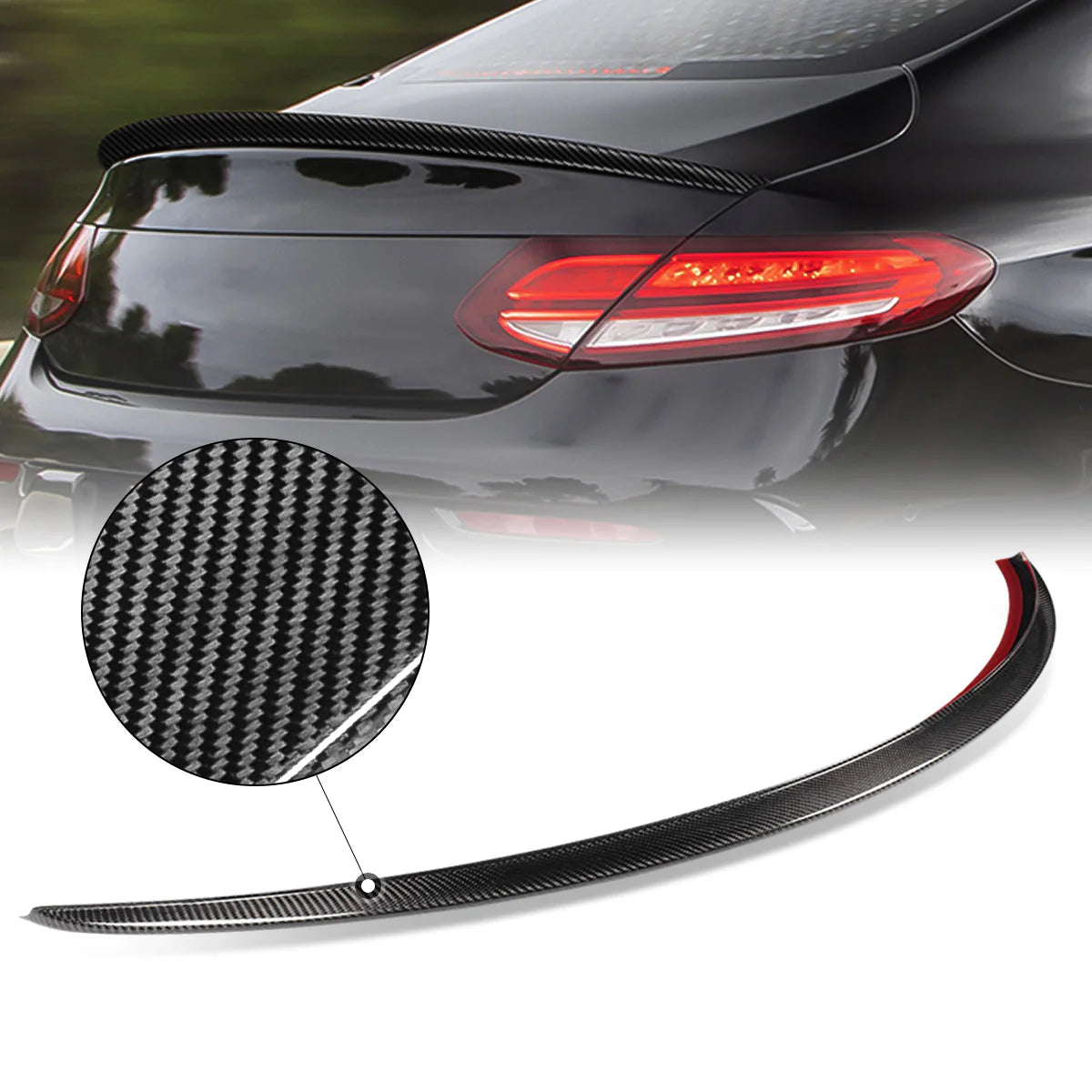 Carbon Fiber Rear Trunk Lid Spoiler 17-21 Mercedes-Benz C-Class Coupe