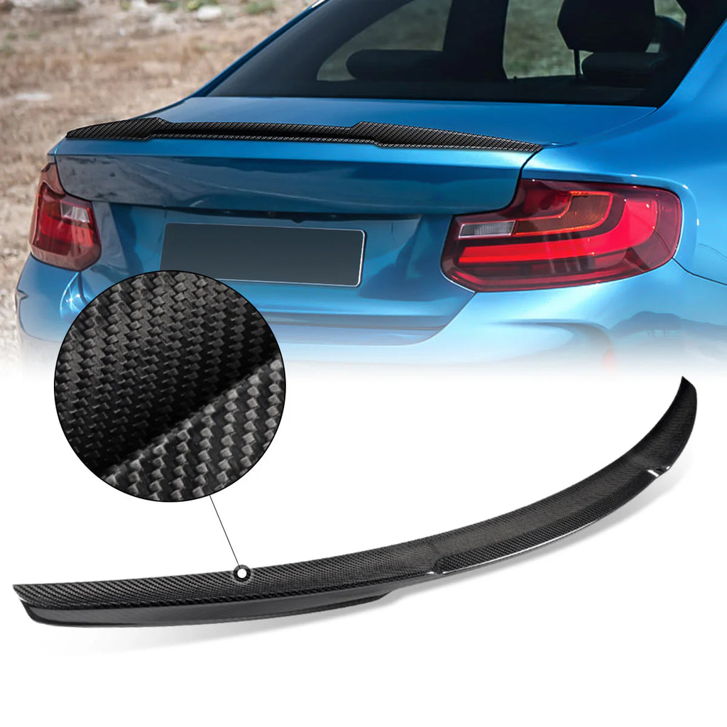 V-Style Duck Bill Carbon Fiber Rear Trunk Lid Spoiler 14-21 BMW 2-Series F22 Coupe