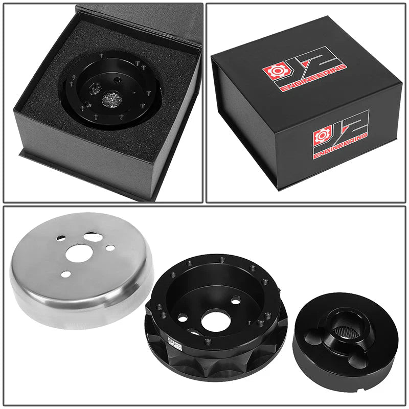 65-69 Ford Mustang 67-74 Bronco Aluminum Steering Wheel Hub Adapter - Black