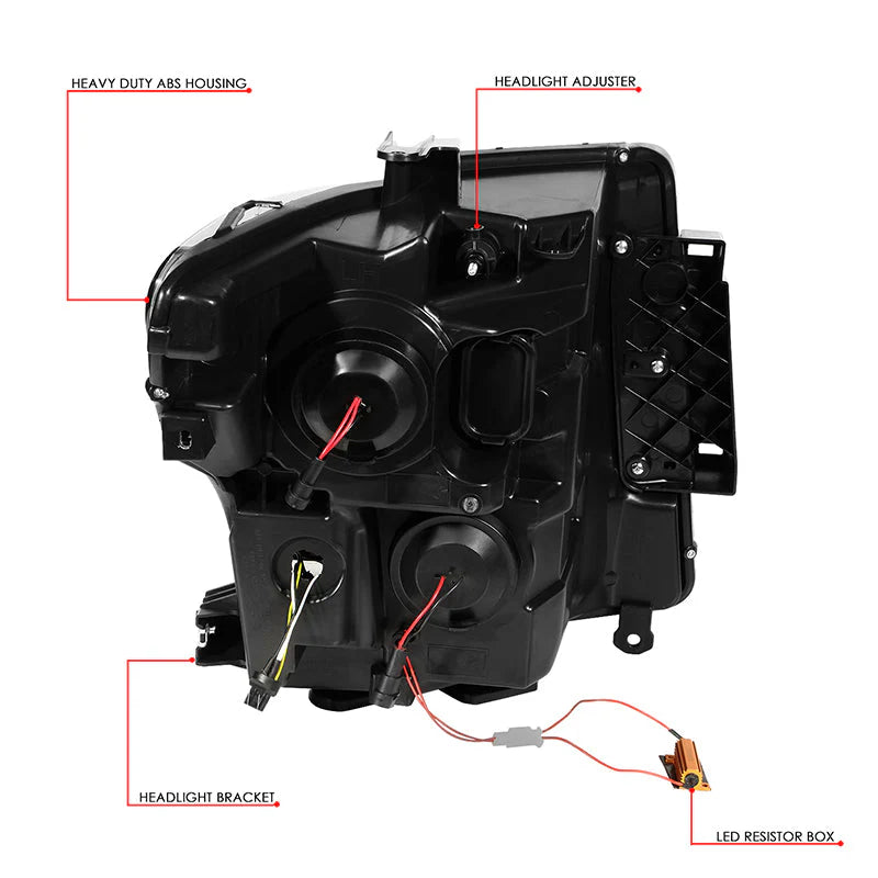 LED DRL Projector Headlights 17-22 Nissan Titan, 16-22 Titan XD