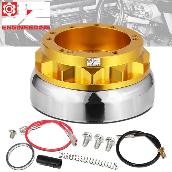 65-69 Ford Mustang 67-74 Bronco Aluminum Steering Wheel Hub Adapter - Gold