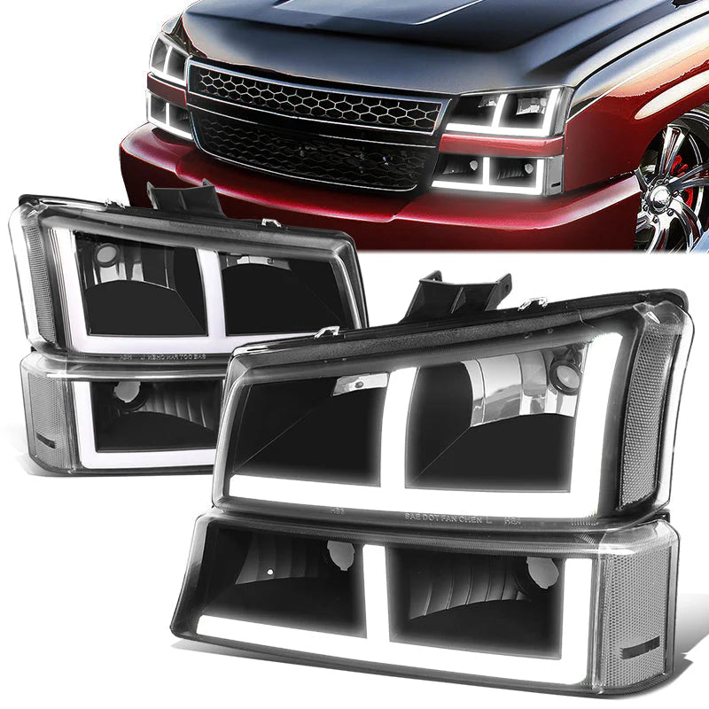 LED DRL Headlights 03-06 Chevy Avalanche Silverado 1500-3500 / HD