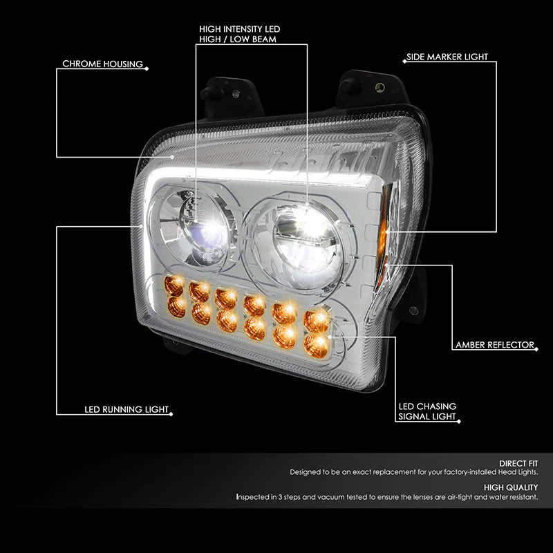 LED DRL Halo Sequential Headlights 19-22 Kenworth W990