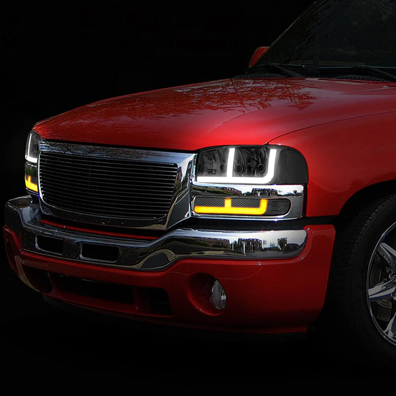LED DRL Switchback Headlights 99-06 GMC Sierra 1500-3500 Yukon