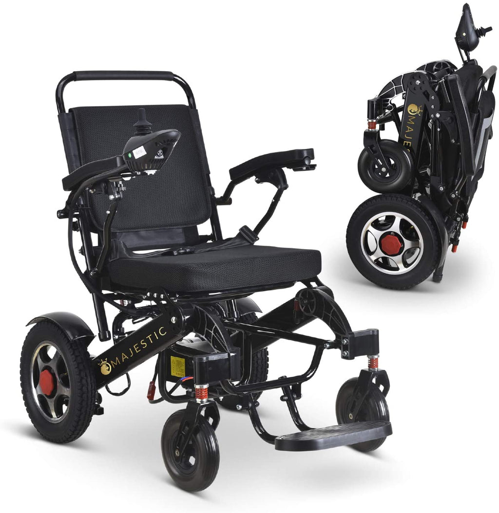 2026 2020 Model Wide Seats Fold & Travel Lightweight Wheelchair Motor Motorized Wheelchairs Electric Silla De Ruedas Power Wheelchair Power Scooter Aviation Travel Safe Heavy Duty Mobility Aids Chair