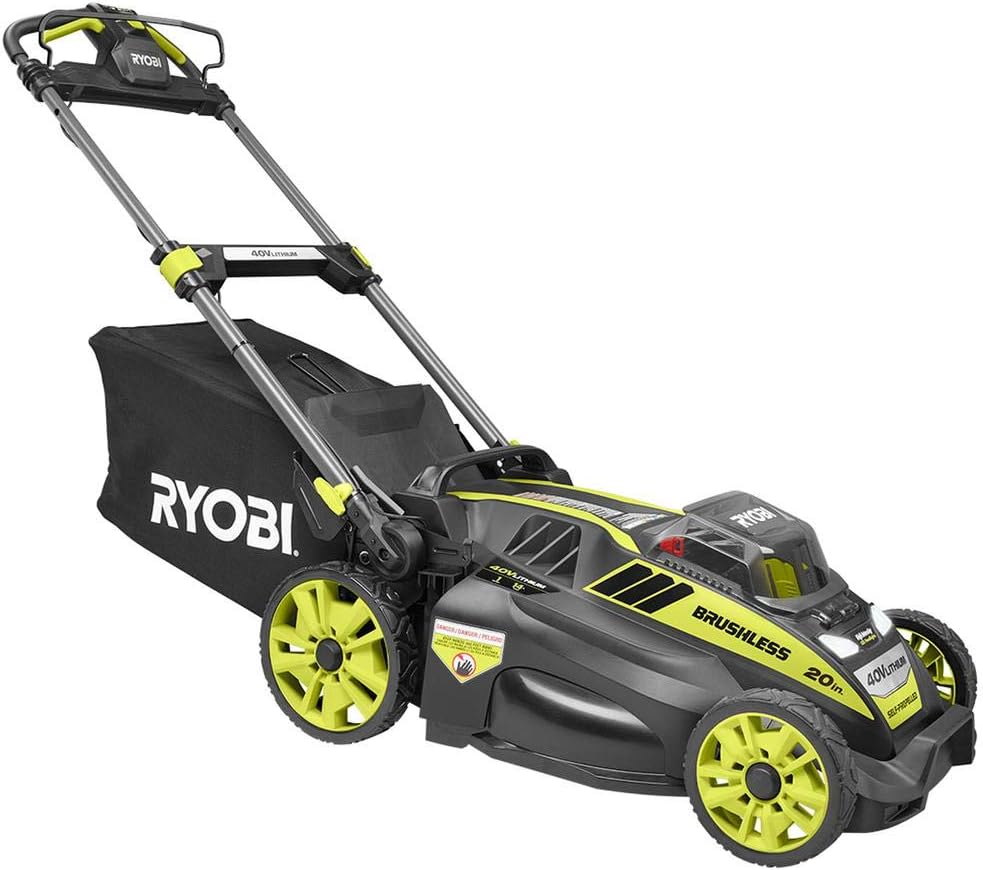 2026 20" RY40190 40-Volt Brushless Lithium-Ion Cordless Battery Self Propelled Lawn Mower with 5.0 Ah Battery and Charger Included