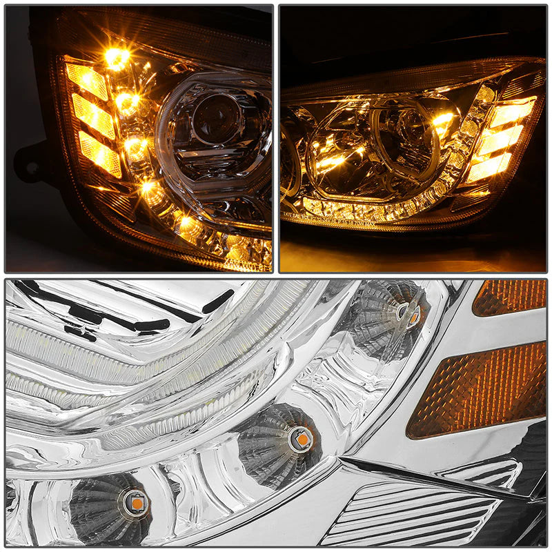 LED DRL Halo Projector Headlights 08-19 Kenworth T170 T270 T370 T660