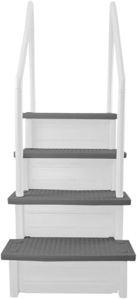2026 Select Anti-Slip in-Pool Steps | Gray | for Above Ground Swimming Pools | Can Mount to Decks 48′′ to 54′′ H | Safety Stairs Capacity Up to 300 lbs