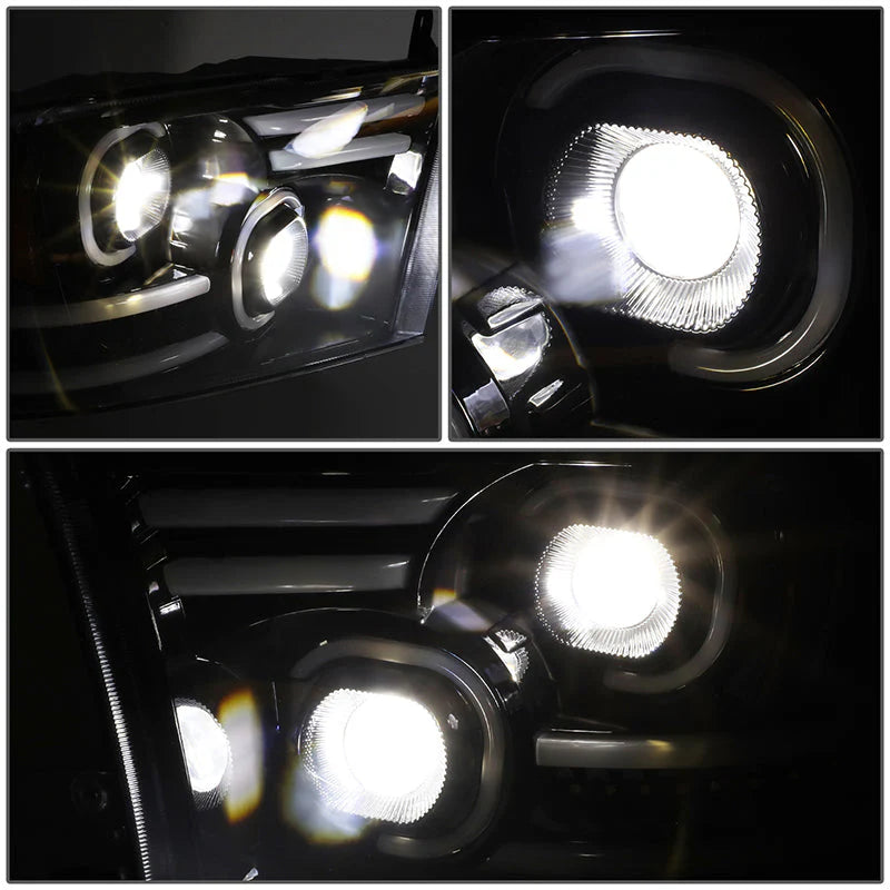LED DRL Halo Projector Headlights 10-18 Ram 1500-3500, 2009 Dodge Ram 1500