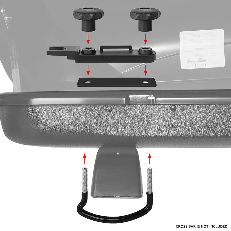 Black Roof Lockable Cargo Box w/Key Mounting Brackets Fits model w/ Roof Rails Only
