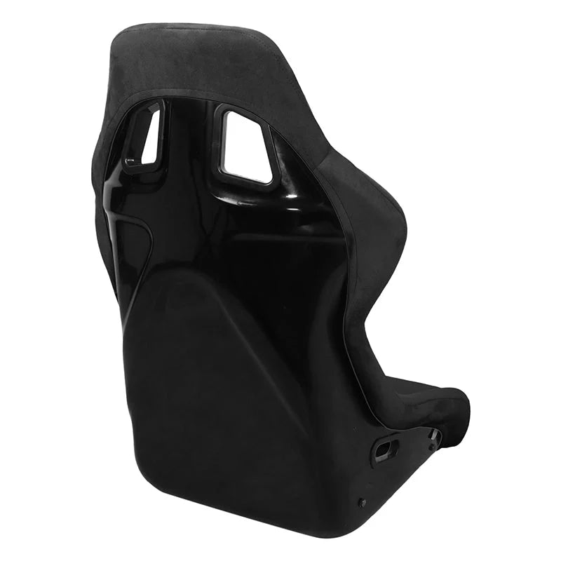 2Pcs Black Microfiber Suede Large Racing Bucket Seats w/ Mount Brackets & Sliders Universal