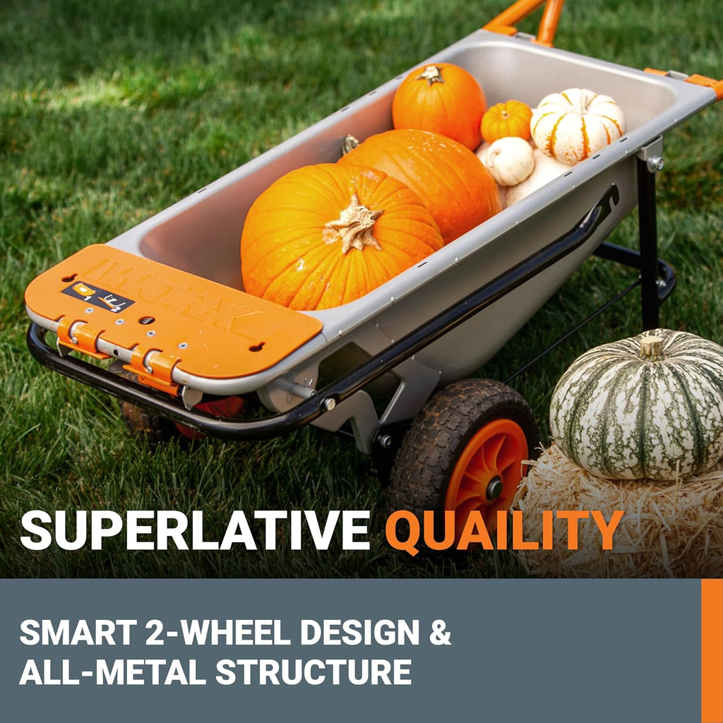 2026 Worx WG050 8-in-1 Aerocart Garden Cart/Wheelbarrow Heavy Duty/Dolly
