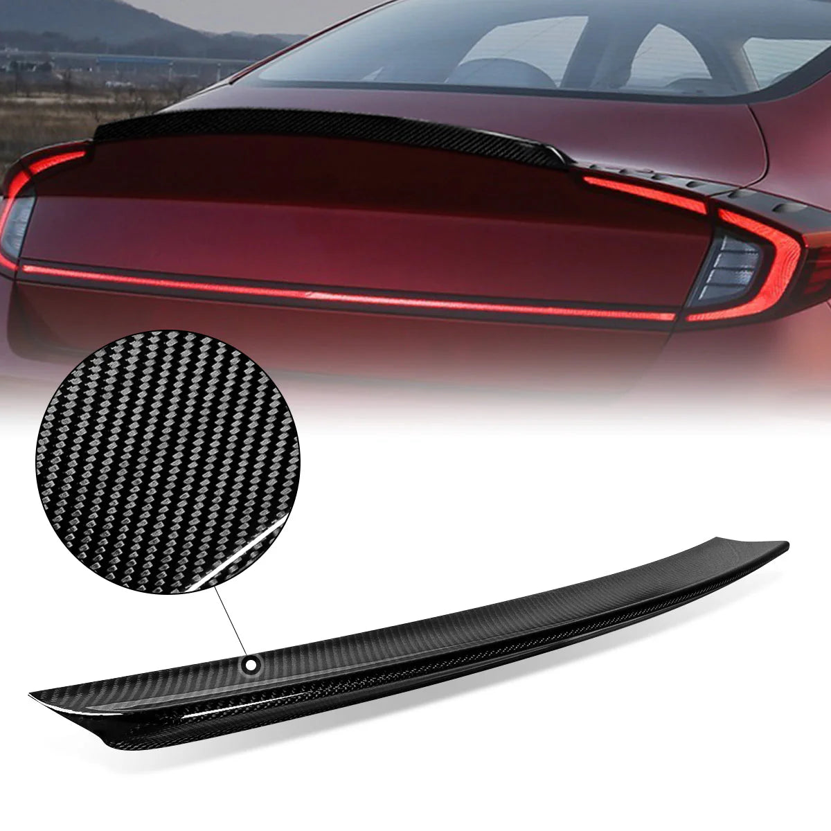 OE-Style Carbon Fiber Rear Trunk Lid Spoiler 20-22 Hyundai Sonata