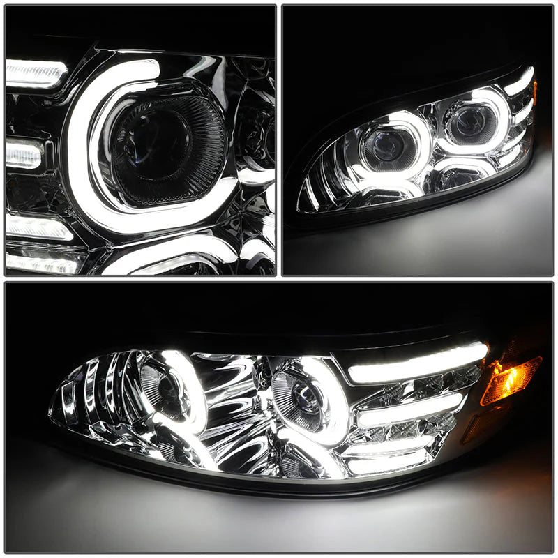 LED DRL Halo Projector Headlights 10-20 Peterbilt 337 348