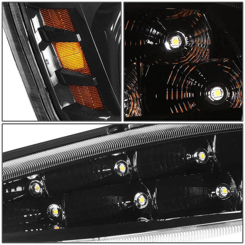 LED DRL Sequential Projector Headlights 08-17 Freightliner Cascadia