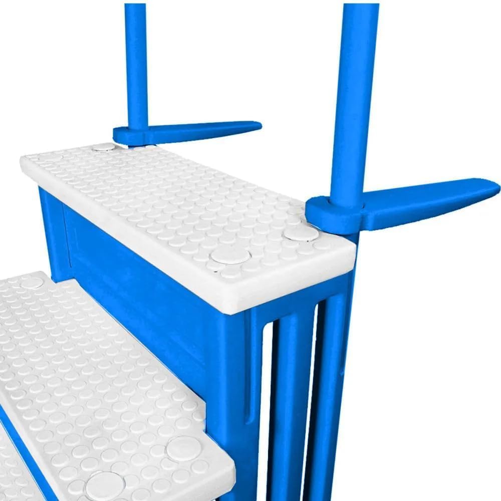 2026 Select Anti-Slip in-Pool Steps | Gray | for Above Ground Swimming Pools | Can Mount to Decks 48′′ to 54′′ H | Safety Stairs Capacity Up to 300 lbs