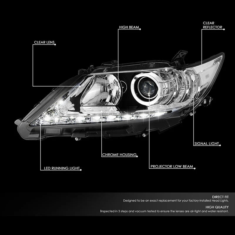LED DRL Projector Headlights 13-15 Lexus ES300h, ES350
