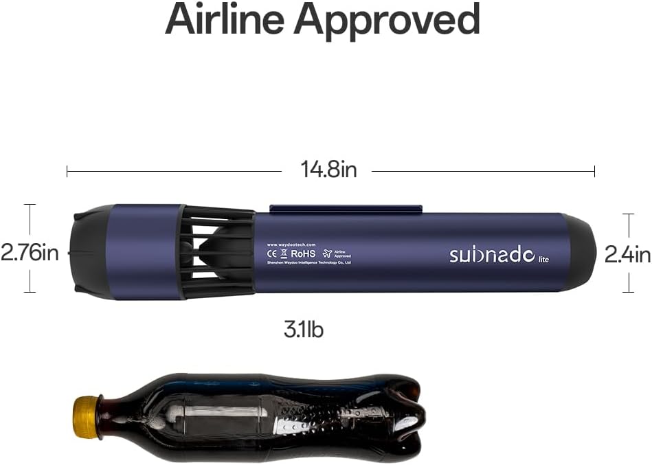 2026 Waydoo Subnado Underwater Scooter Lite, Water Sports Diving Scooter with Removable Handle, Compact and Portable Water Scooter for Adults&Kids, Scuba Diving Snorkeling Sea Scooter Multiple Uses, Blue