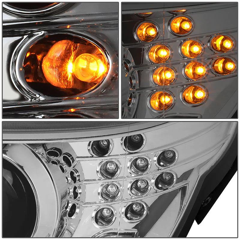 LED DRL Halo Switchback Projector Headlights 08-10 BMW 528i 535i 550i M5