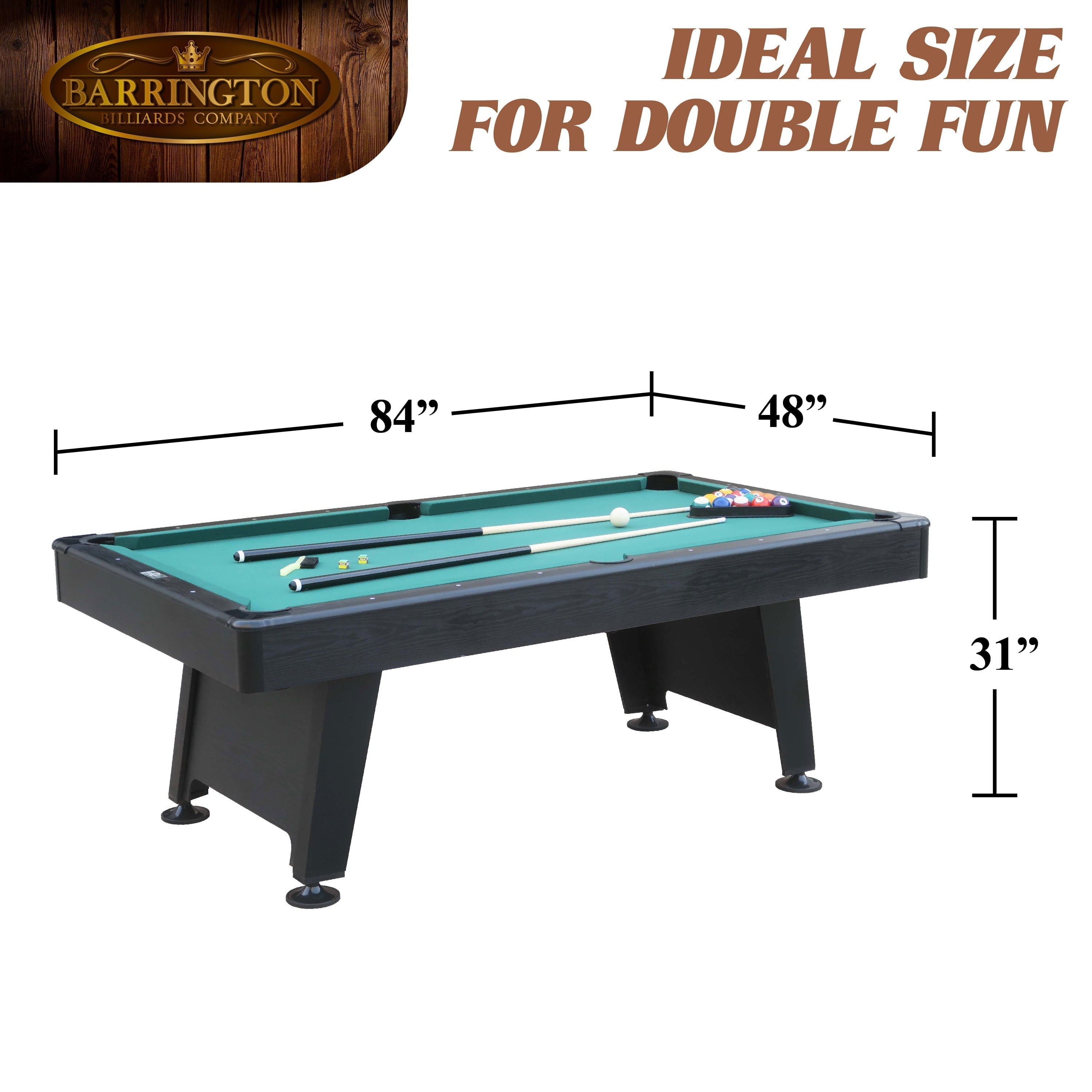 2026 84′′ Arcade Pool Table with Bonus Dartboard Set, Green