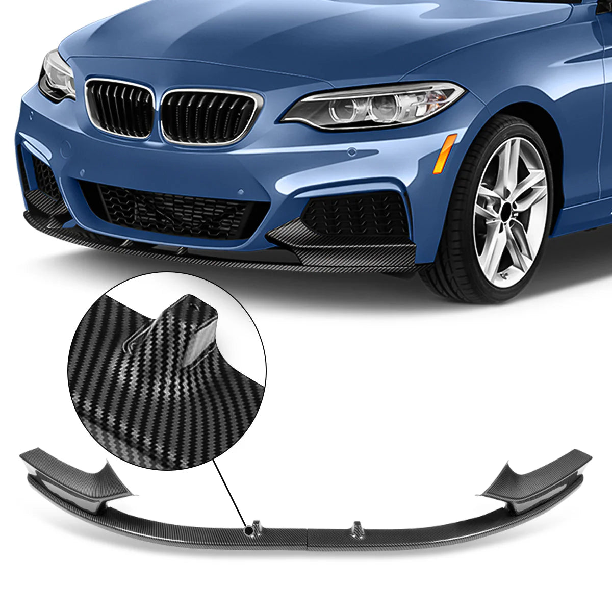 M-Sport Front Bumper Lip 17-21 BMW 228i 230i 15-16 228i, 14-16 235i xDrive